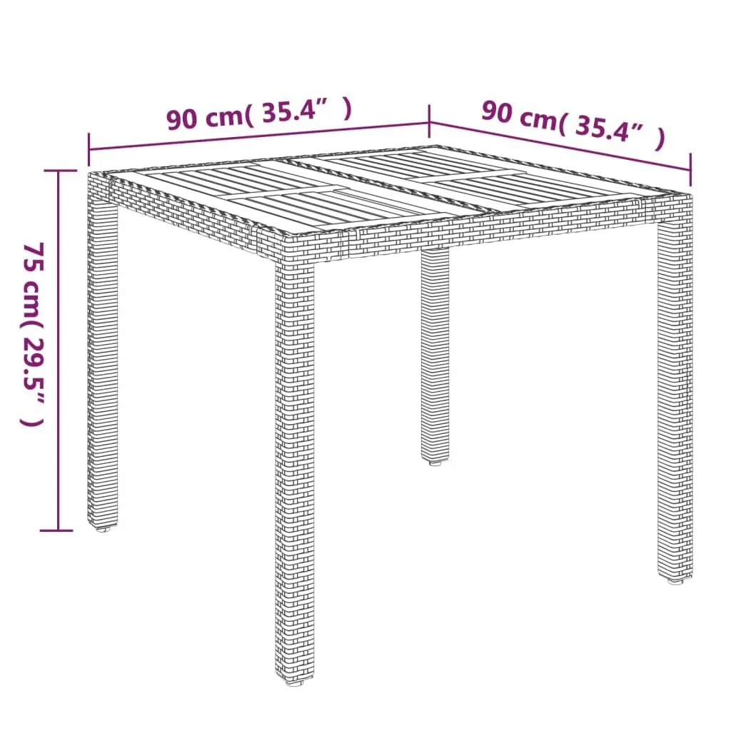 Black Garden Table with Weather-Resistant Top