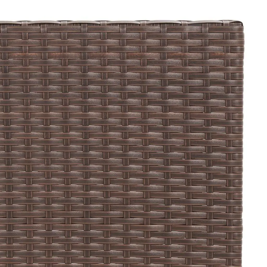 Folding Bistro Table Poly Rattan Steel Brown Outdoor Garden Patio