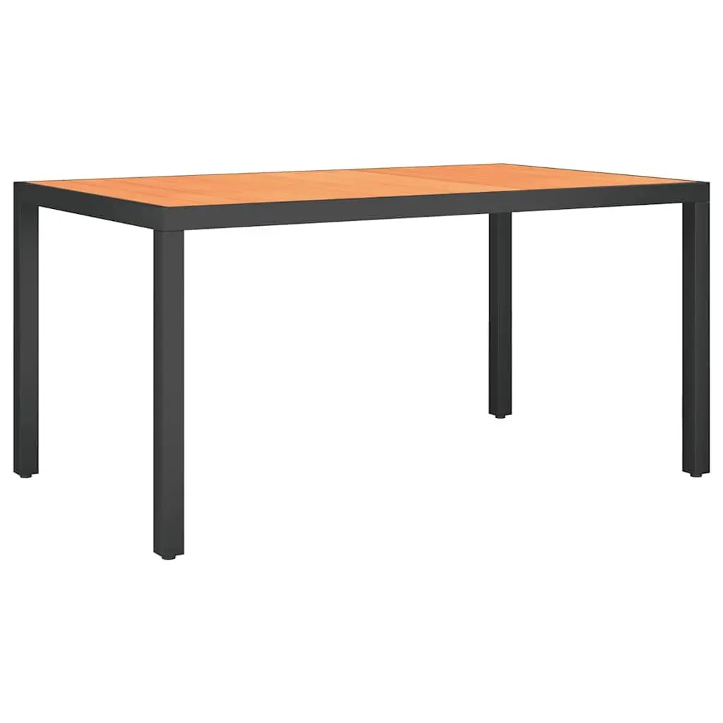 7 Piece Garden Dining Set Powder-coated Aluminium Frame Textilene Fabric Black WPC Table Top