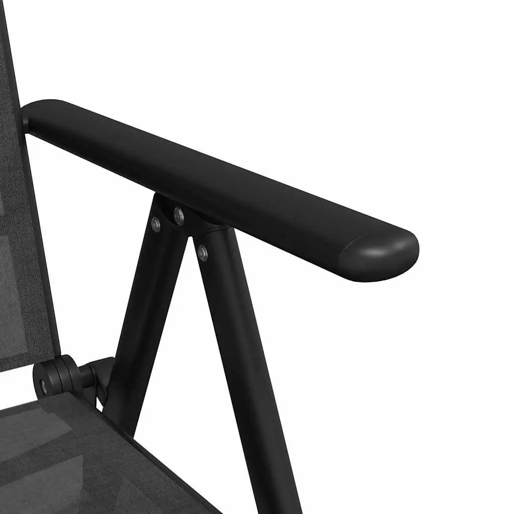 7 Piece Garden Dining Set Powder-coated Aluminium WPC Table Black Textilene Chairs