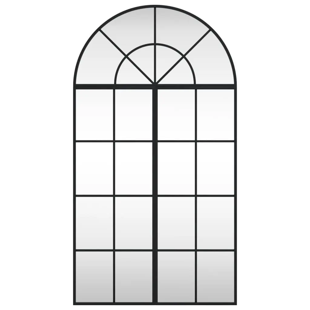 Arch Wall Mirror Iron Frame 60x110 cm Black Minimalist Home Decor Hanging