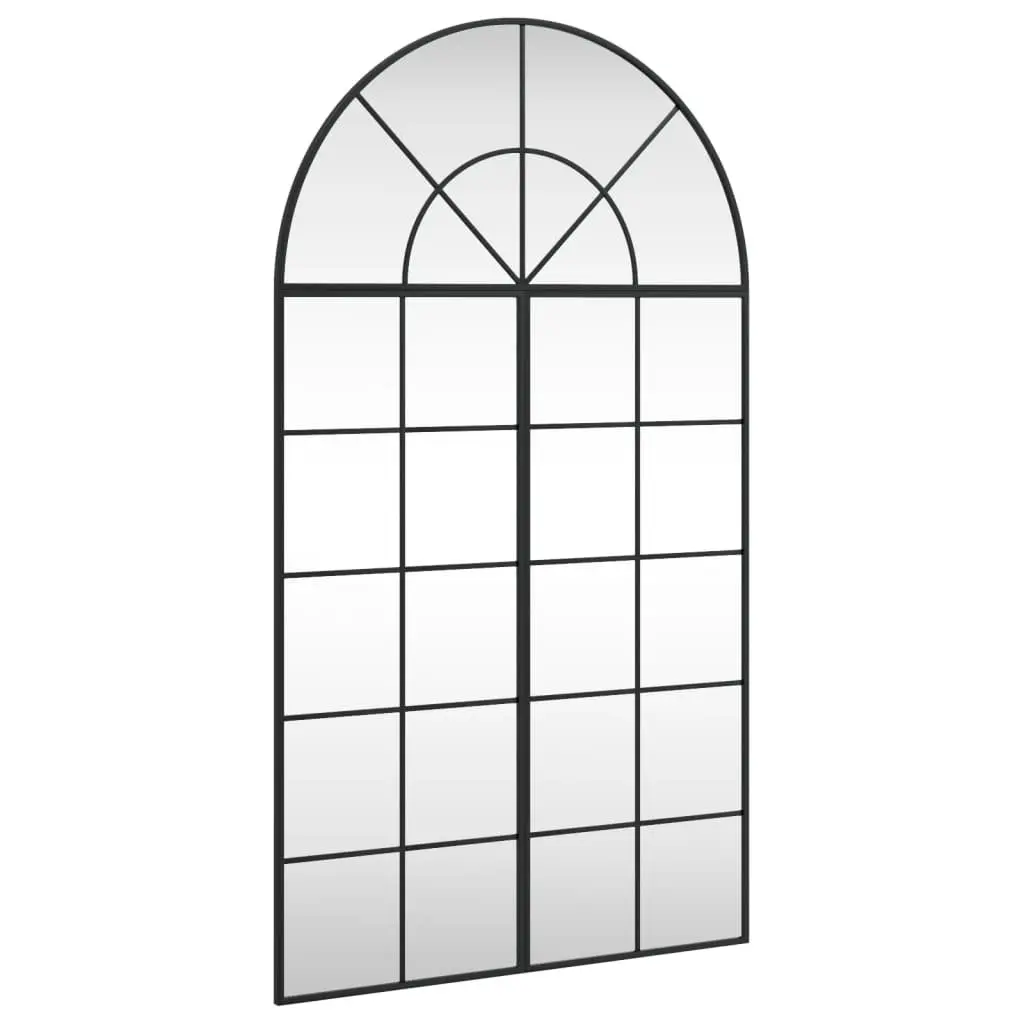 Wall Mirror Arch Black 80x140 cm Iron Frame Glass Decor Bedroom Hallway Living