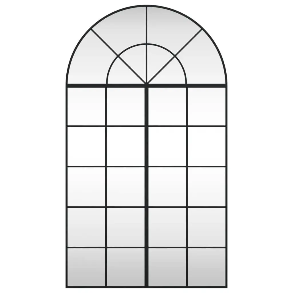 Wall Mirror Arch Black 80x140 cm Iron Frame Glass Decor Bedroom Hallway Living