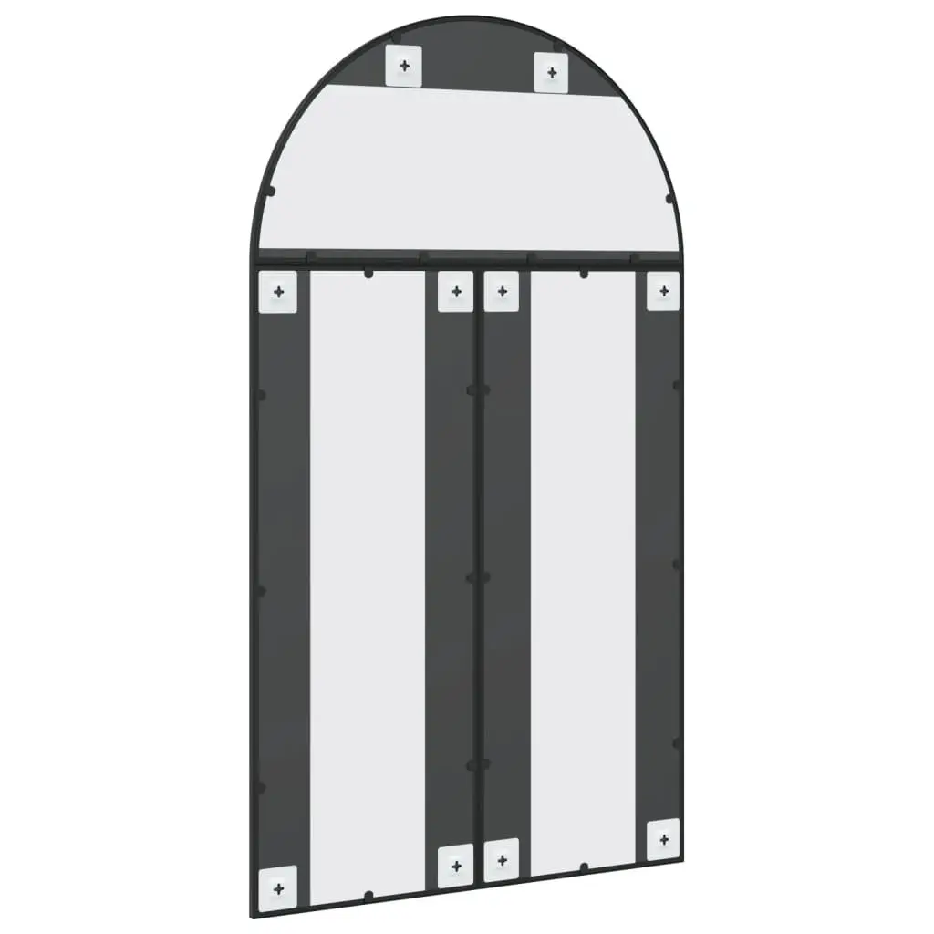 Wall Mirror Arch Black 80x140 cm Iron Frame Glass Decor Bedroom Hallway Living