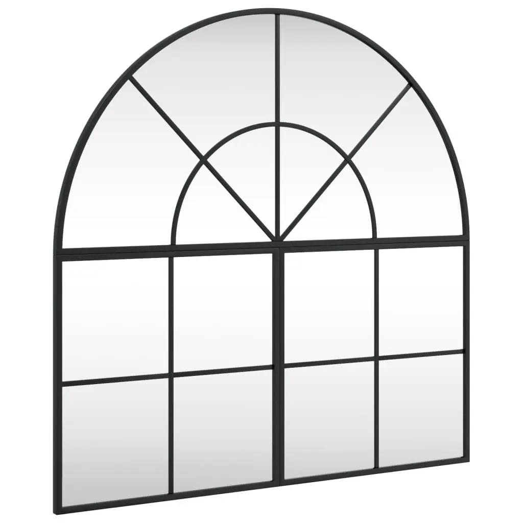 Black Arch Iron Frame Wall Mirror for Home Use
