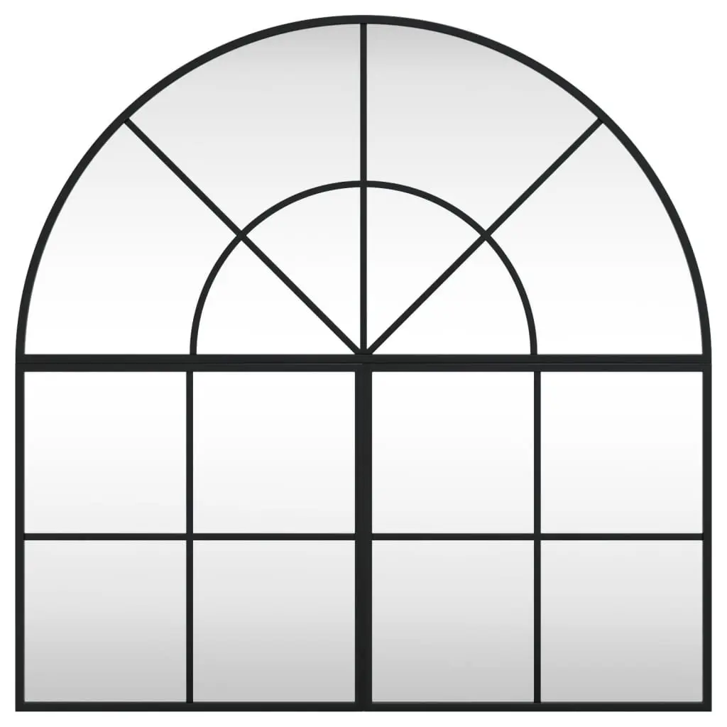 Black Arch Iron Frame Wall Mirror for Home Use