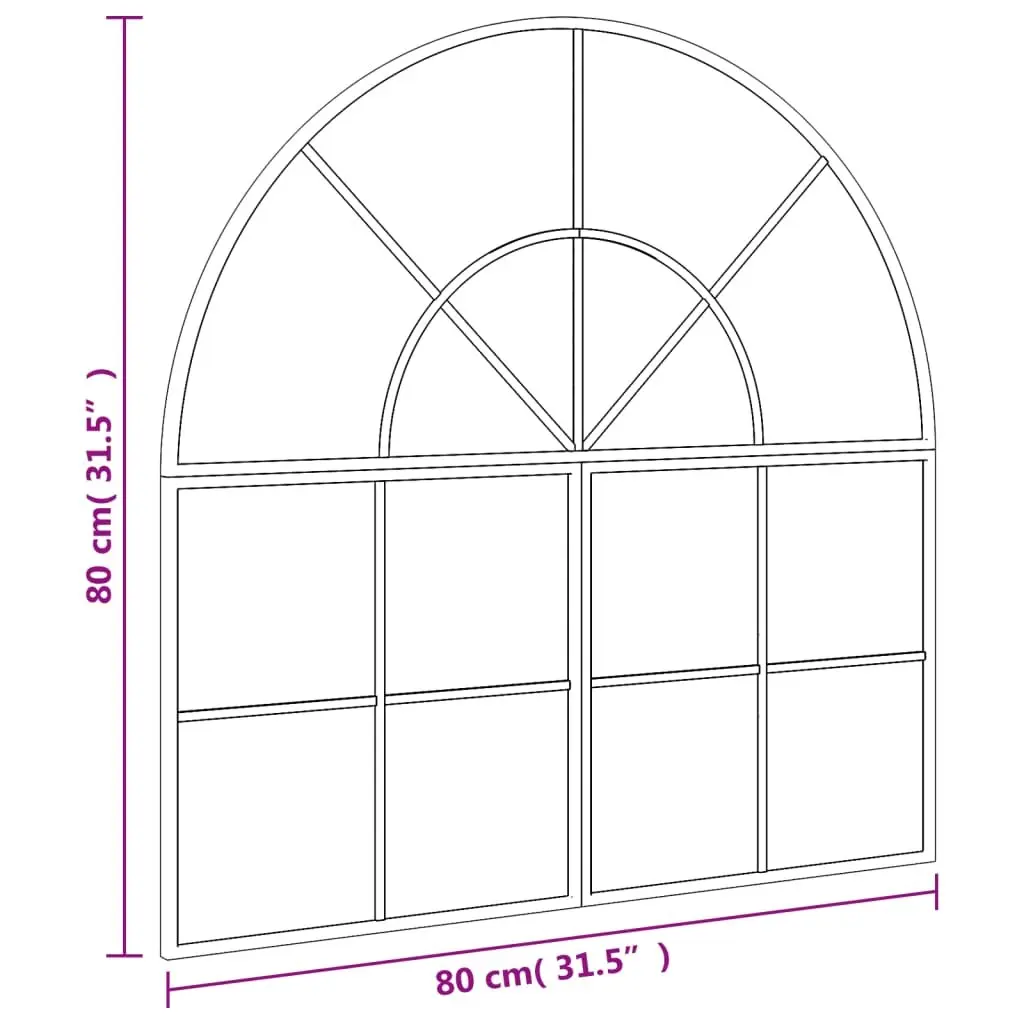 Black Arch Iron Frame Wall Mirror for Home Use