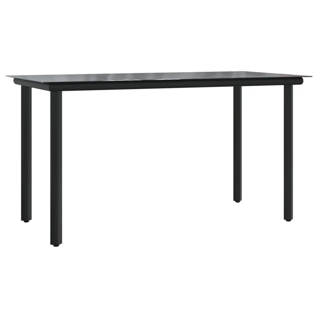 Garden Dining Set 7 Piece Outdoor Furniture Black Steel Textilene Chairs Table