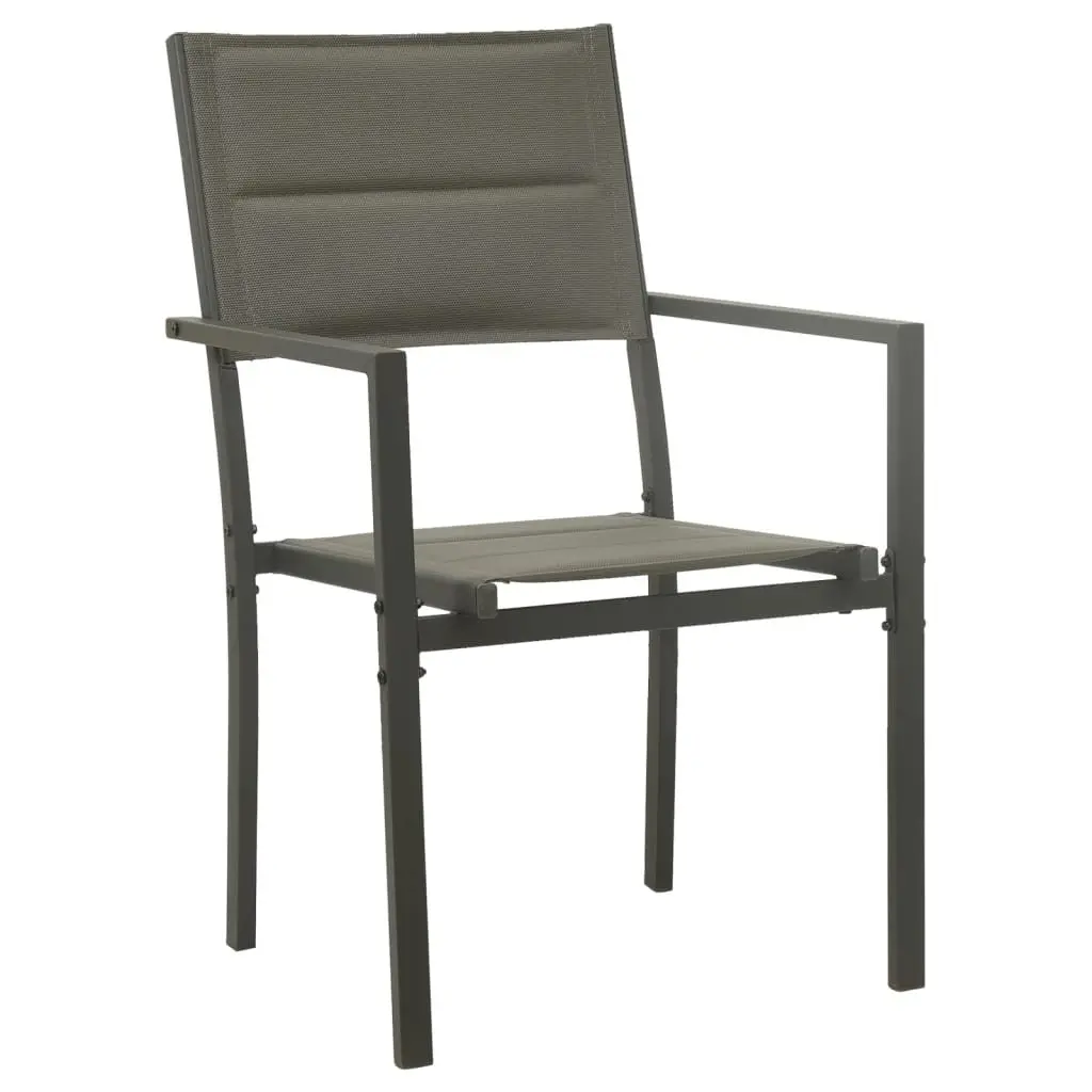 Garden Dining Set Steel Textilene 3 Piece Black