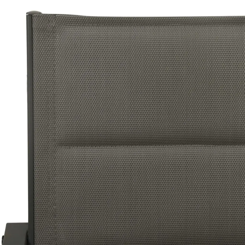 Garden Dining Set Steel Textilene 3 Piece Black