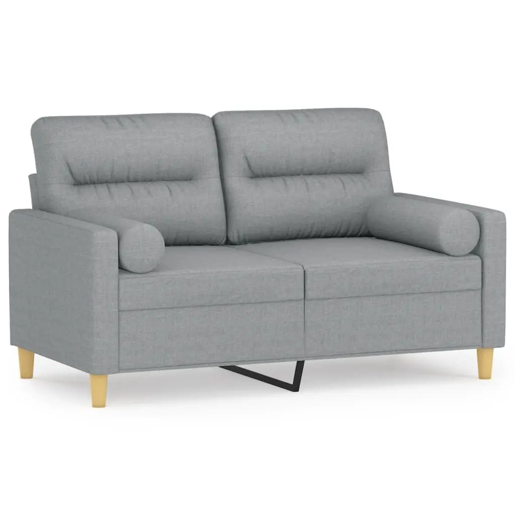 2-Seater Sofa Fabric Light Grey 120cm Modern Lounge Couch