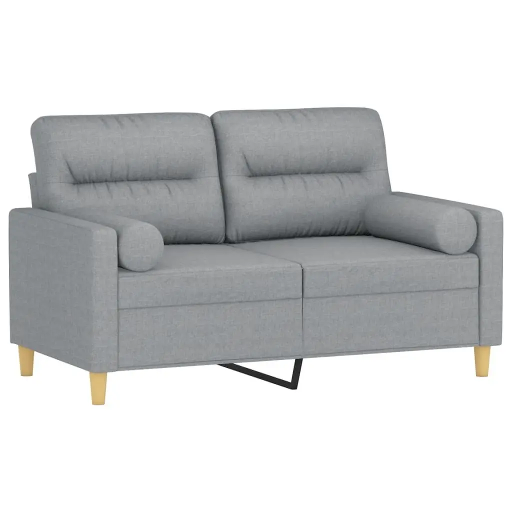 2-Seater Sofa Fabric Light Grey 120cm Modern Lounge Couch
