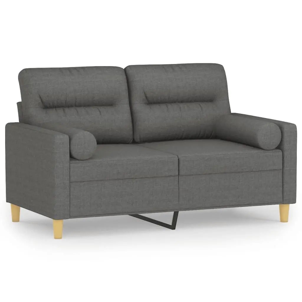 2-Seater Sofa Grey Fabric 120cm Modern Lounge Couch