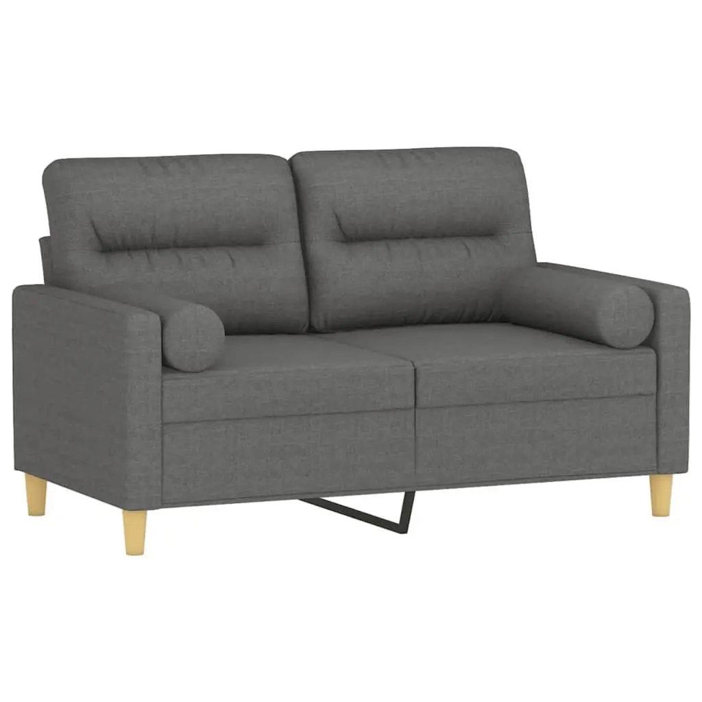 2-Seater Sofa Grey Fabric 120cm Modern Lounge Couch