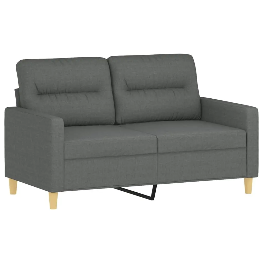 2-Seater Sofa Grey Fabric 120cm Modern Lounge Couch