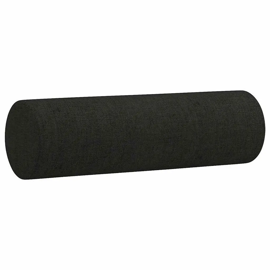 Black Fabric Sofa Modern Lounge 120cm 2-Seater Couch with Padded Seats and Throw Pillows
