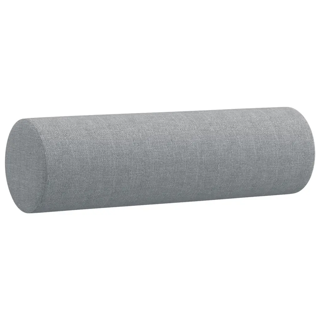 Lounge Fabric Couch 180cm Light Grey 3-Seater with Decorative Throw Pillows