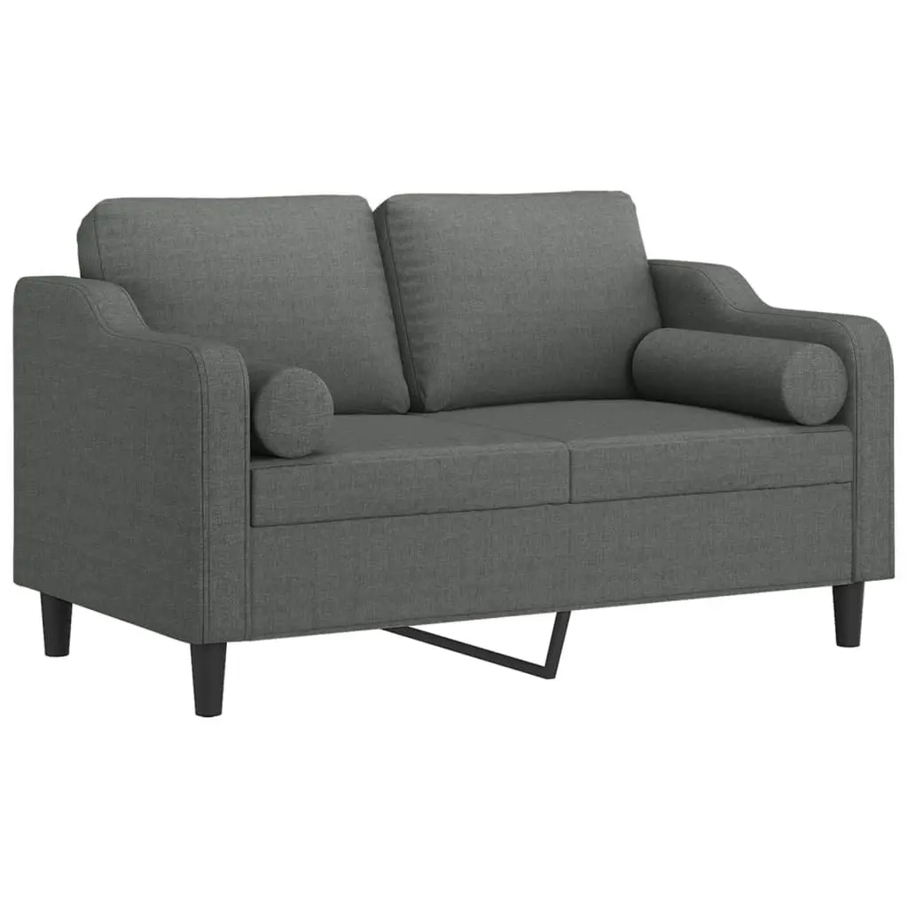 2-Seater Sofa Grey Fabric 120cm Modern Lounge Couch