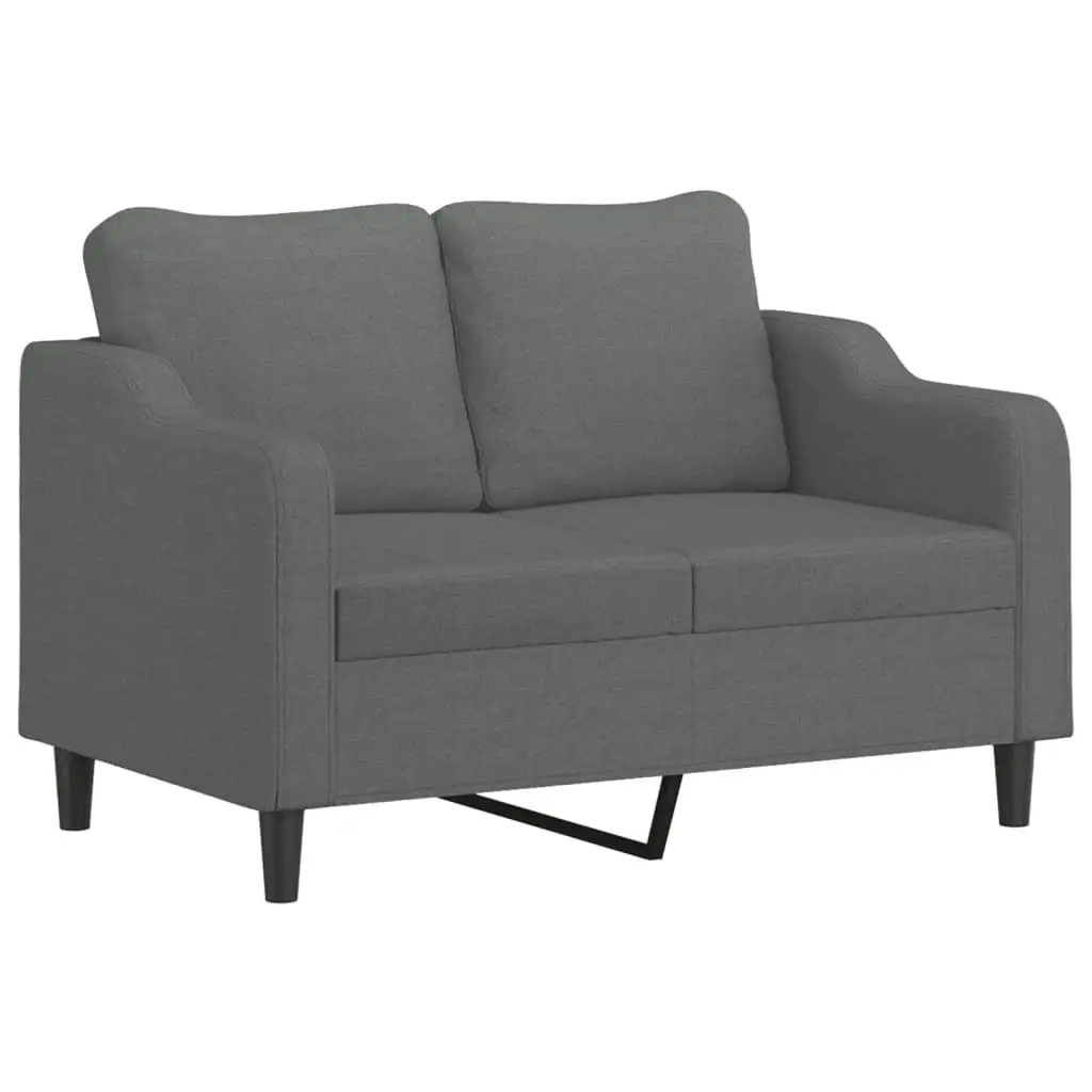2-Seater Sofa Grey Fabric 120cm Modern Lounge Couch