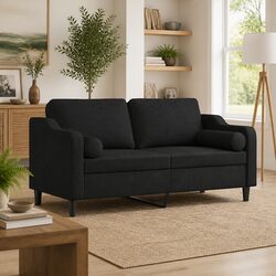 Practical Black 2-Seater Sofa for Any Home