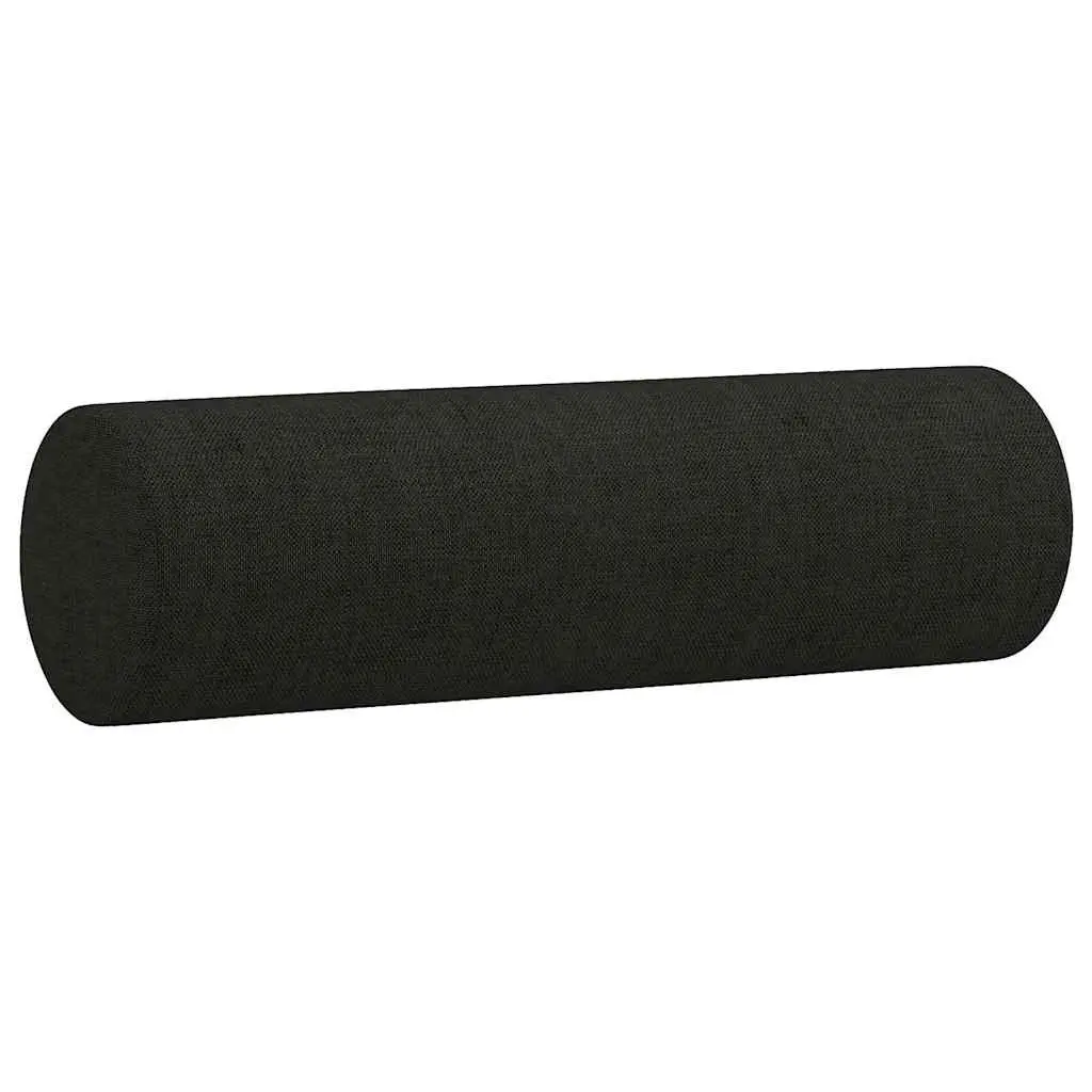2-Seater Sofa Black 140cm Modern Lounge Furniture with Throw Pillows Fabric