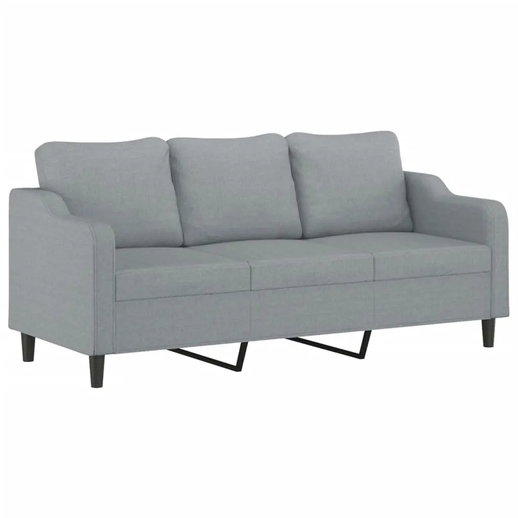 3-Seater Sofa Light Grey Fabric Couch Modern Living Room Lounge