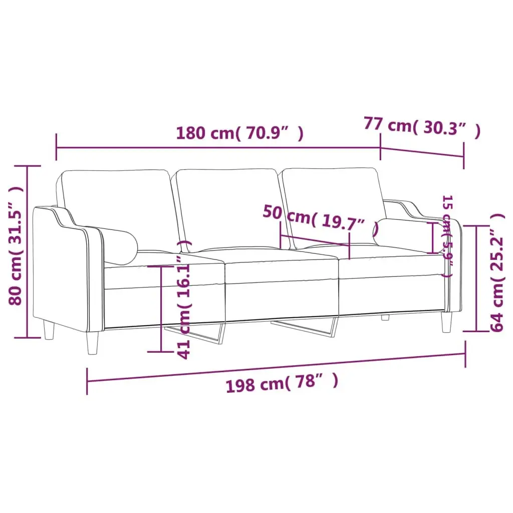 3-Seater Sofa for Living Rooms and Lounges