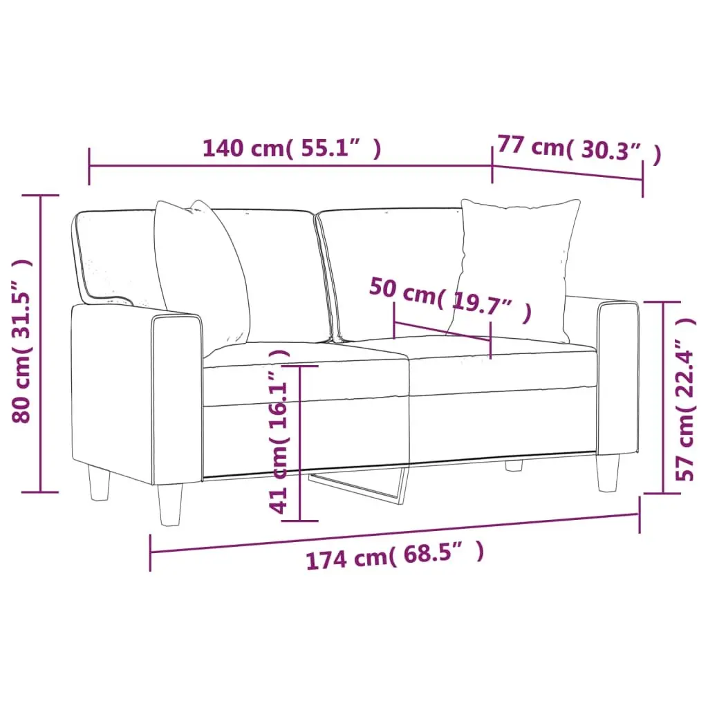 Brown 2-Seater Sofa for Home Relaxation