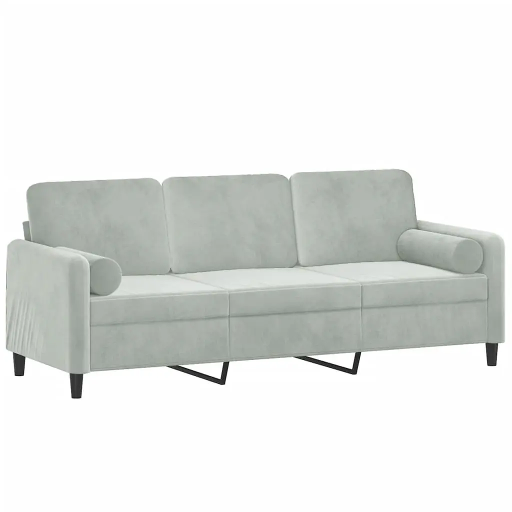 3-Seater Sofa Velvet 180cm Grey Modern Lounge Couch