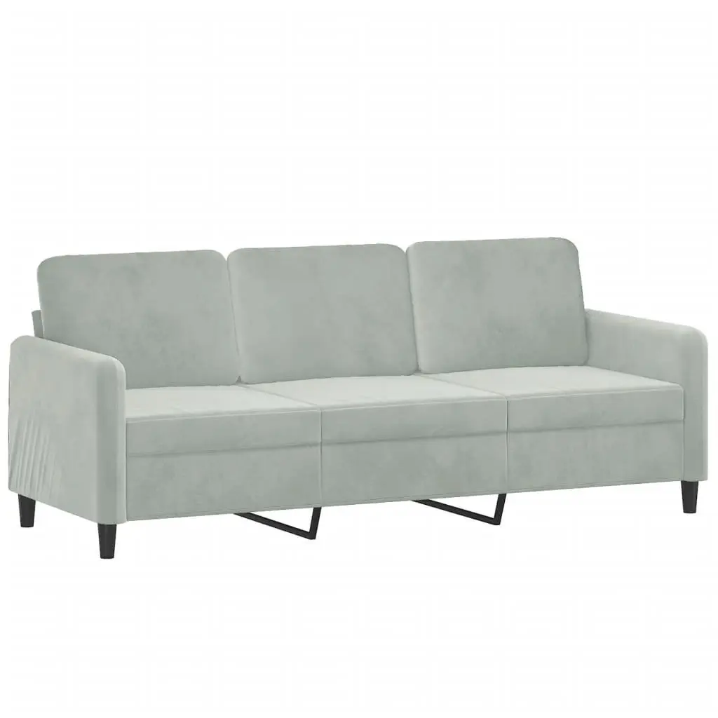3-Seater Sofa Velvet 180cm Grey Modern Lounge Couch
