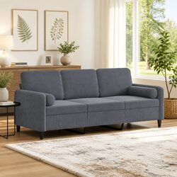 Functional 3-Seater Grey Velvet Sofa for Everyday Use