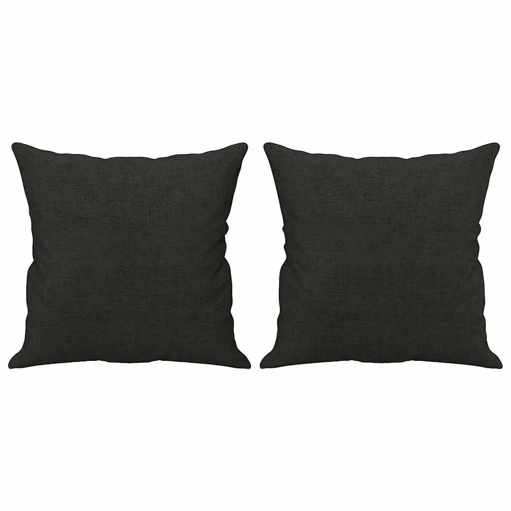 2-Seater Sofa Modern Design Fabric Lounge with Throw Pillows Black 120cm