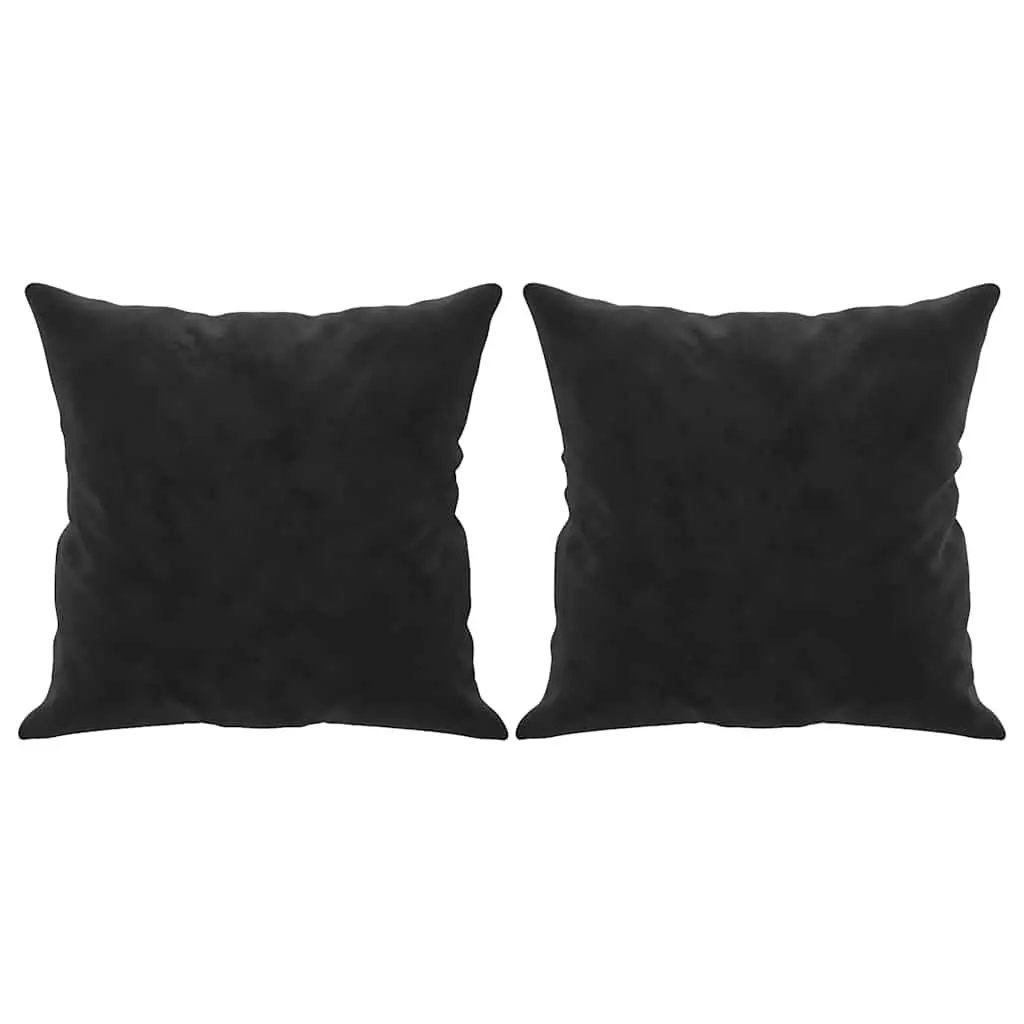 Lounge Couch Black Velvet 120cm 2-Seater Sofa with Decorative Throw Pillows