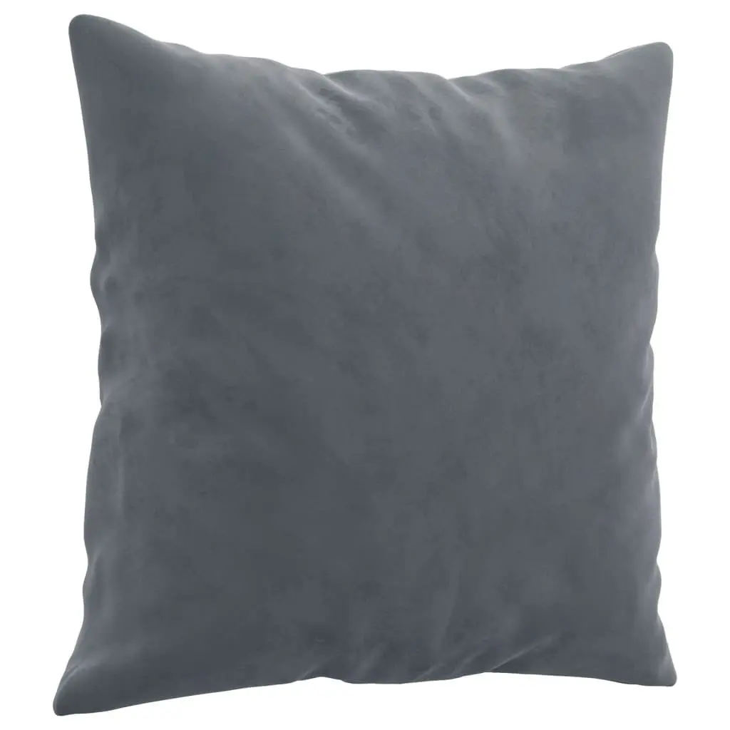 2-Seater Lounge Sofa Modern Grey Velvet Living Room Furniture with Throw Pillows