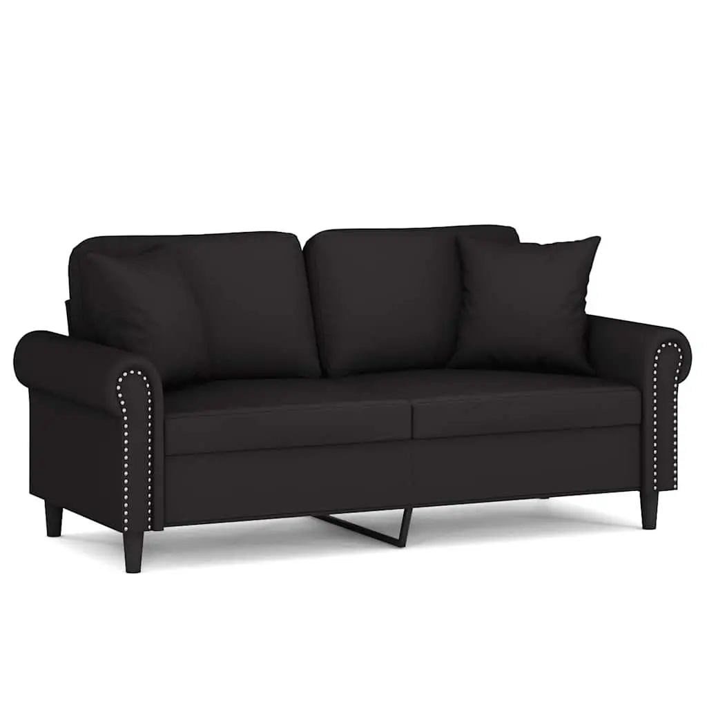 2-Seater Sofa Velvet Black 140cm Modern Couch