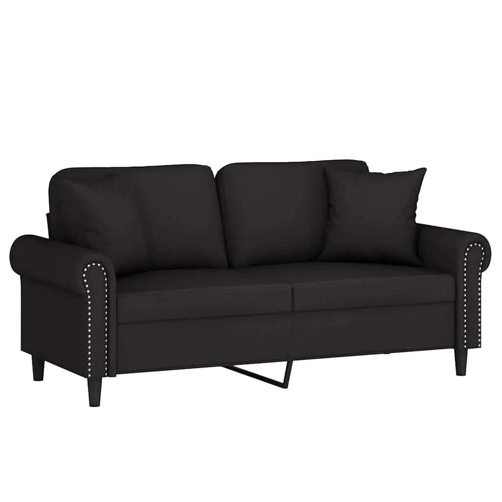 2-Seater Sofa Velvet Black 140cm Modern Couch