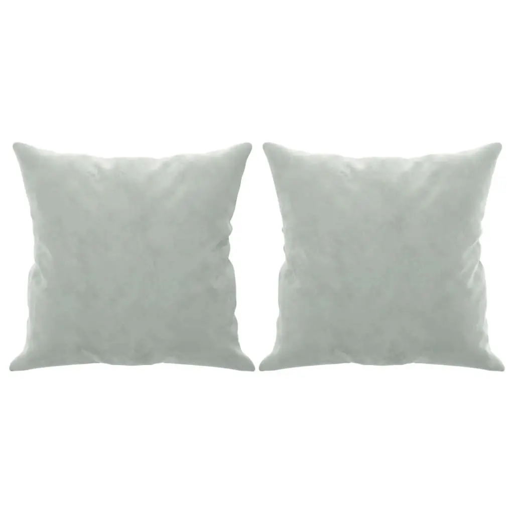 Light Grey Velvet 3-Seater Sofa 180cm with Cushions Modern Lounge Furniture