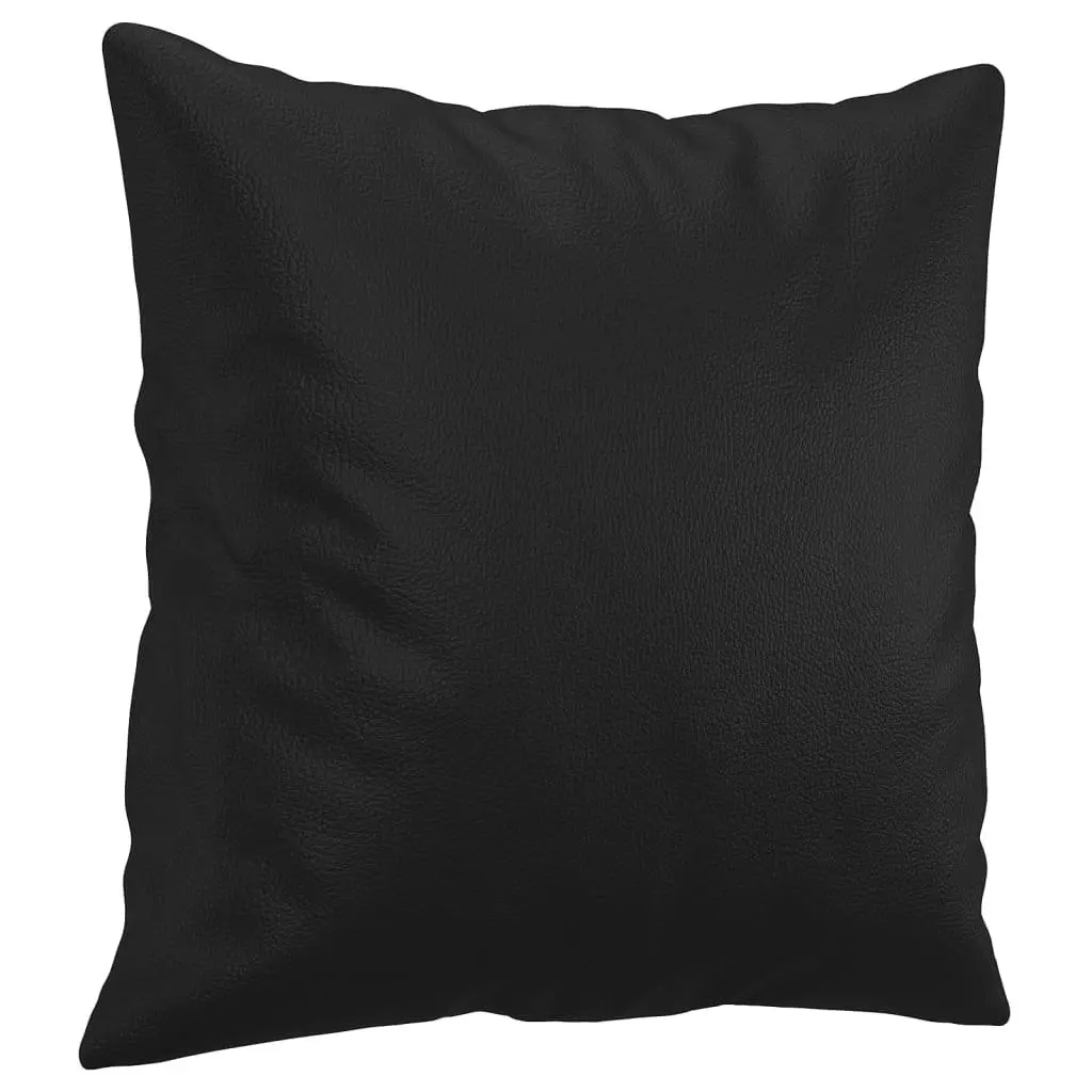 2-Seater Sofa Lounge Couch Modern Black Faux Leather with Throw Pillows 120cm