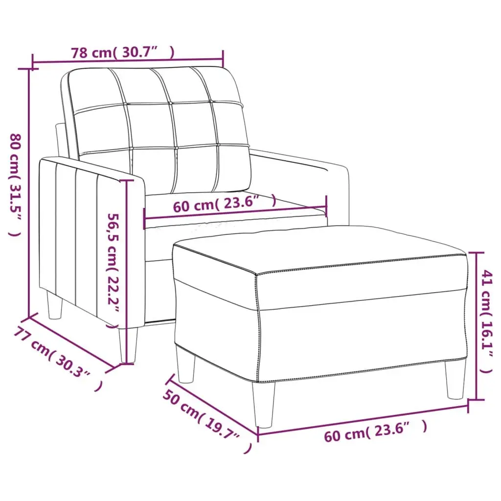 Grey Fabric Chair with Footstool for Home Use