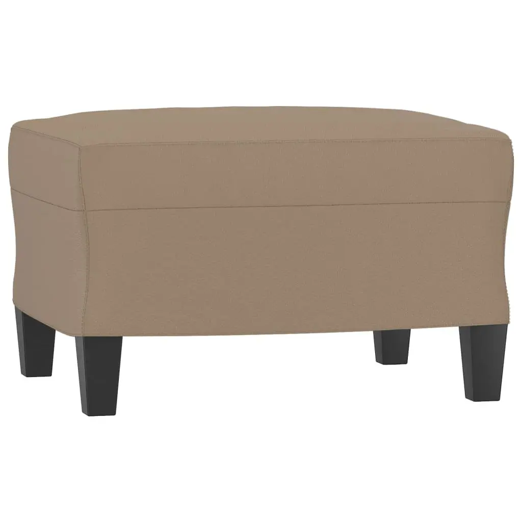 Sofa Chair Faux Leather Compact Brown with Footstool