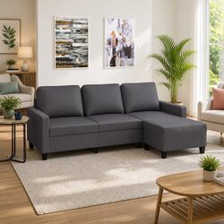 Functional 3-Seater Sofa with Footstool for Everyday Use