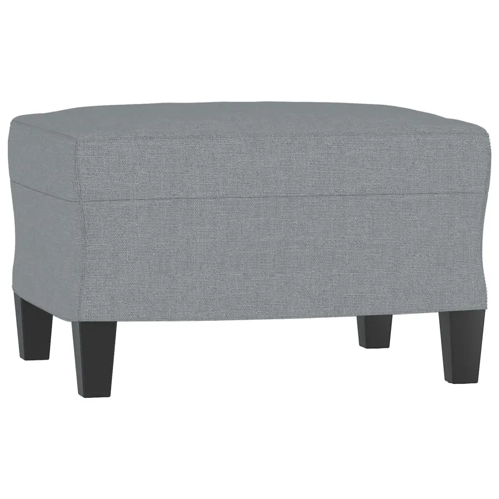 Sofa Armchair Fabric Light Grey with Footstool Living Room Seat