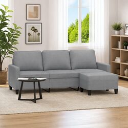 Perfect Fit: 3-Seater Sofa with Footstool for Your Home