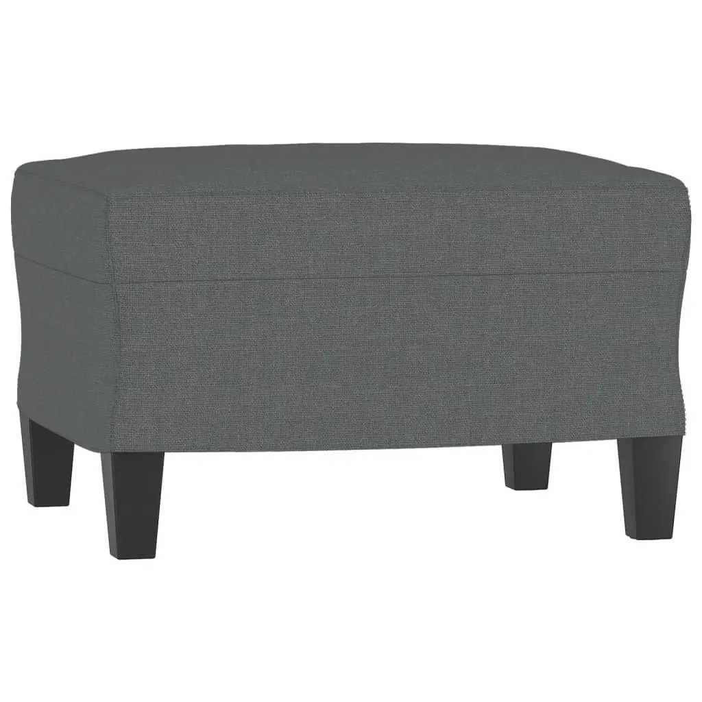 3-Seater Sofa with Footstool Grey 180cm Living Room Lounge Couch Fabric Seat