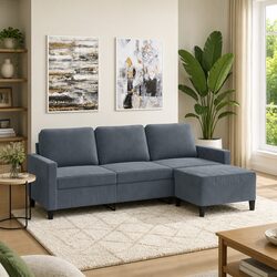 Practical 3-Seater Sofa with Footstool for Everyday Use