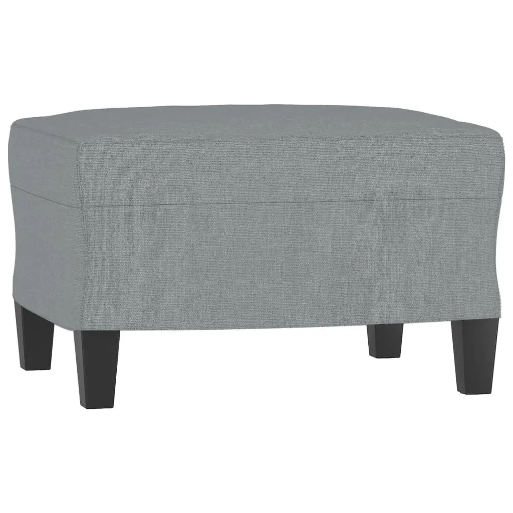 Grey Fabric Sofa Chair with Footstool Lounge Seat Relaxing Armchair Living Room