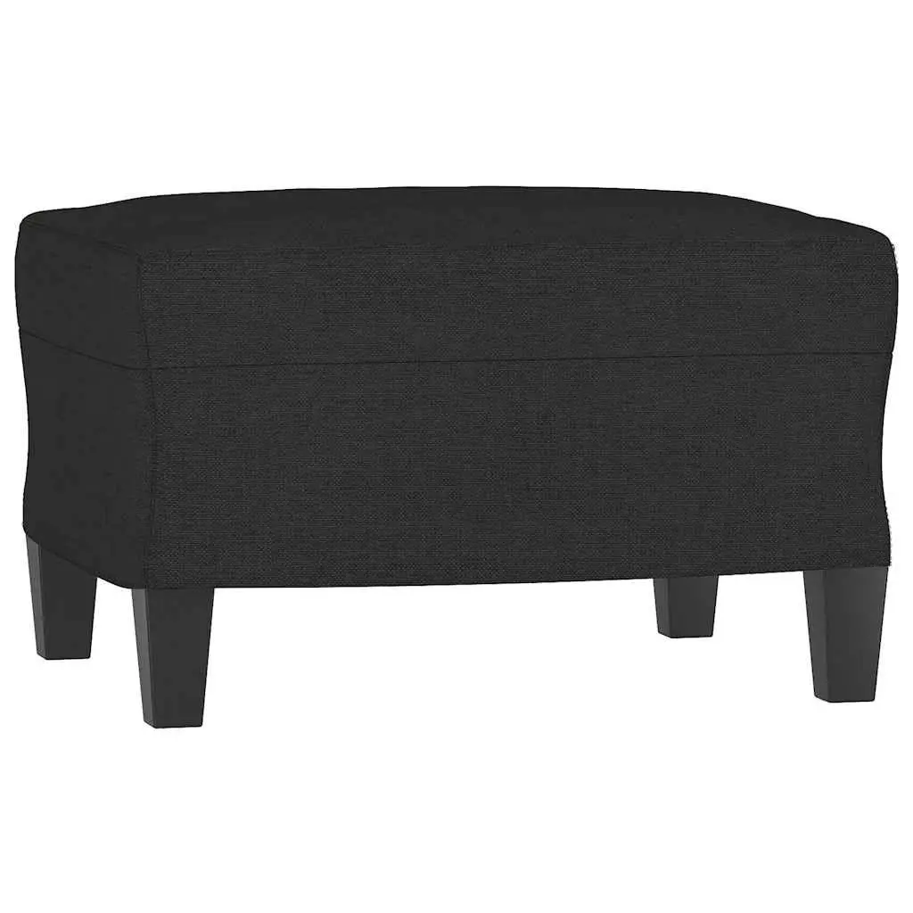 3-Seater Sofa with Footstool Black 180cm Living Room Furniture Fabric Couch