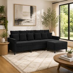 Practical 3-Seater Sofa with Footstool for Any Living Area