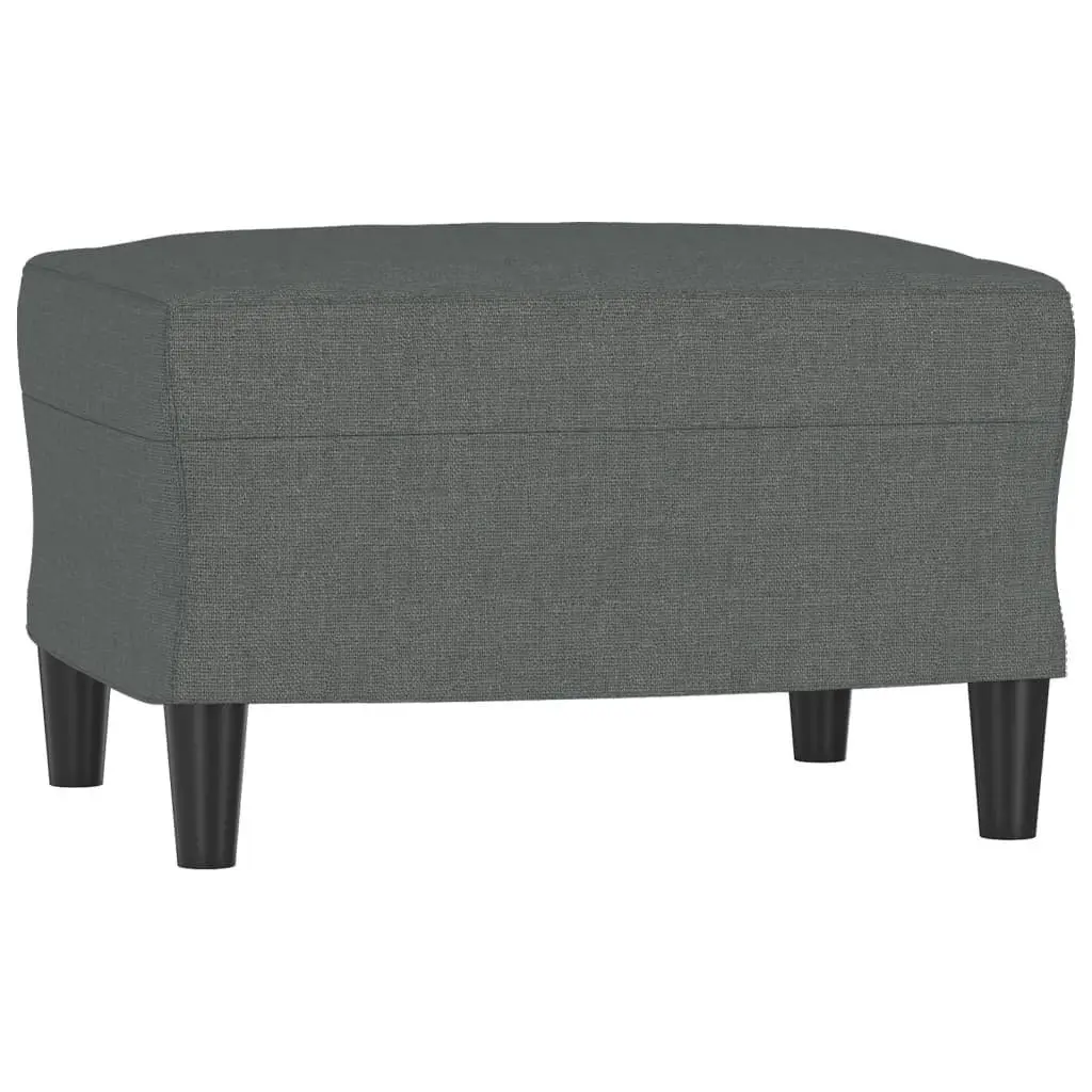 Sofa Chair Fabric Dark Grey 60cm with Footstool Plywood and Metal Frame