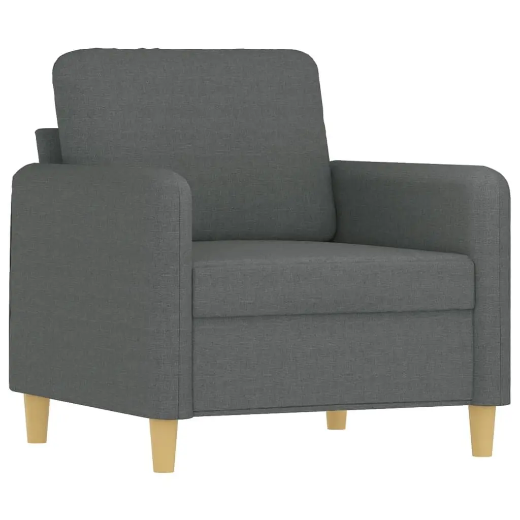 Sofa Chair Fabric Grey with Footstool Modern Lounge Seat Living Room Furniture